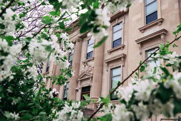 Normal Hall behind flowers